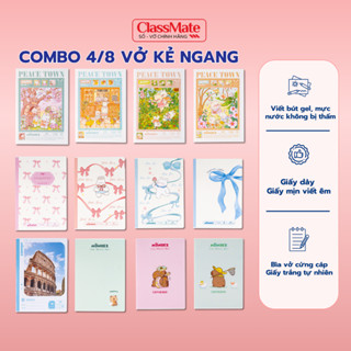 Combo 5/10 Vở Kẻ Ngang MONDEZ, Vở Kẻ Ngang 80-120Trang 60/70GSM, Vở Kẻ Ngang Thiết Kế Cute Cho Học Sinh Cấp 2, Sinh Viên