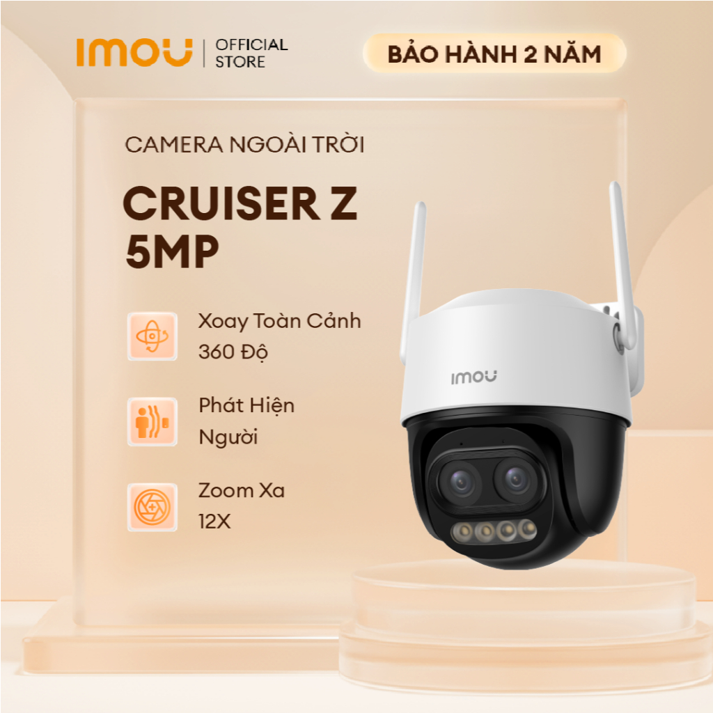 Camera Wifi ngoài trời IMOU Cruiser Z I 5MP I S7DP-5M0WEZ I Ống kính kép Zoom 12x