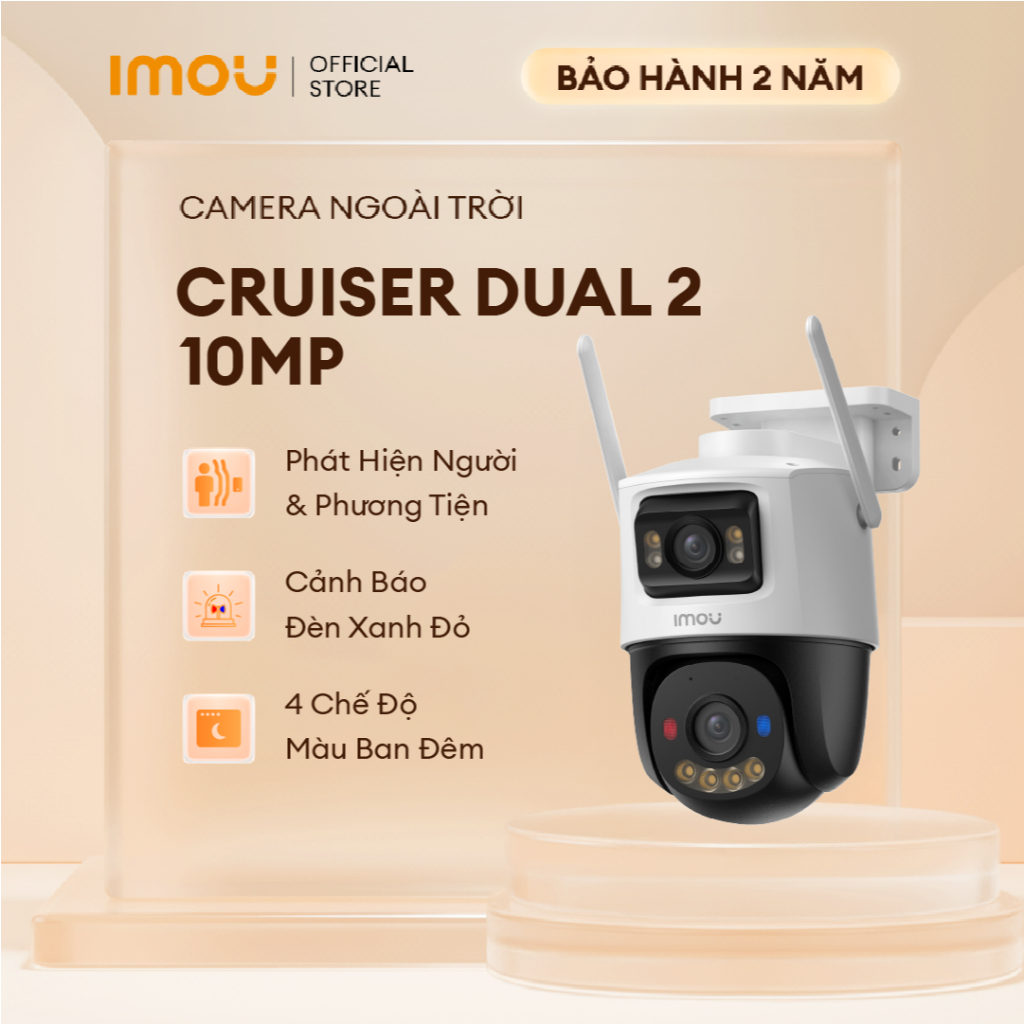 Camera Wifi Imou ngoài trời 2 mắt Cruiser Dual 2 I 6MP/10MP | IPC-S7XEP-10M0WED I Xoay 360° | Phát h