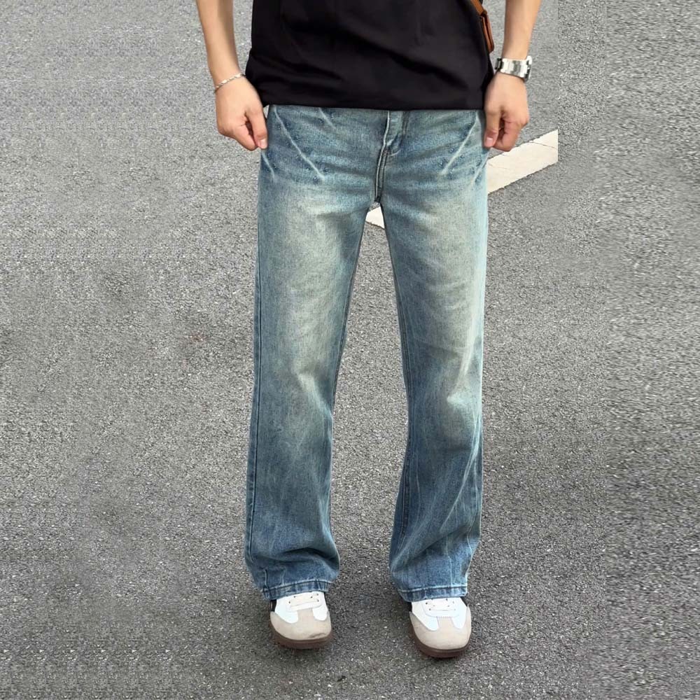  Quần Jean loe Douyin Wash Loang Vintage Unisex Form Suông Thời Trang Nam Nữ Y2K Streetwear 