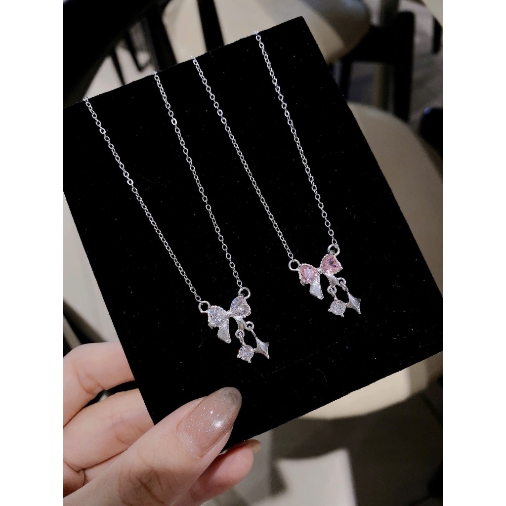 Dây chuyền nữ kiểu nơ mới chuẩn bạc ta