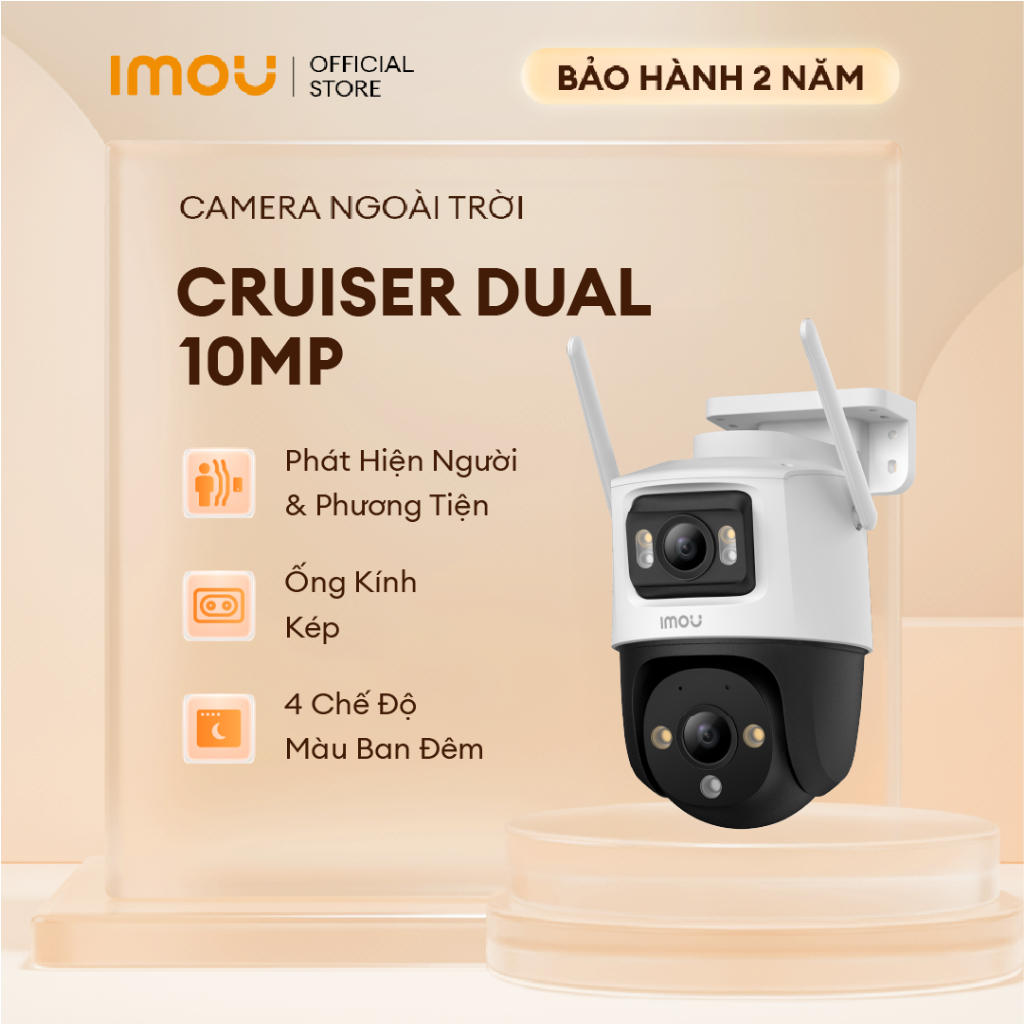 Imou Camera Wifi ngoài trời 2 mắt Cruiser Dual 10MP 64GB I IPC-S7XP-10M0WED I Xoay 360° | Phát hiện con người | Còi hú | BigBuy360 - bigbuy360.vn