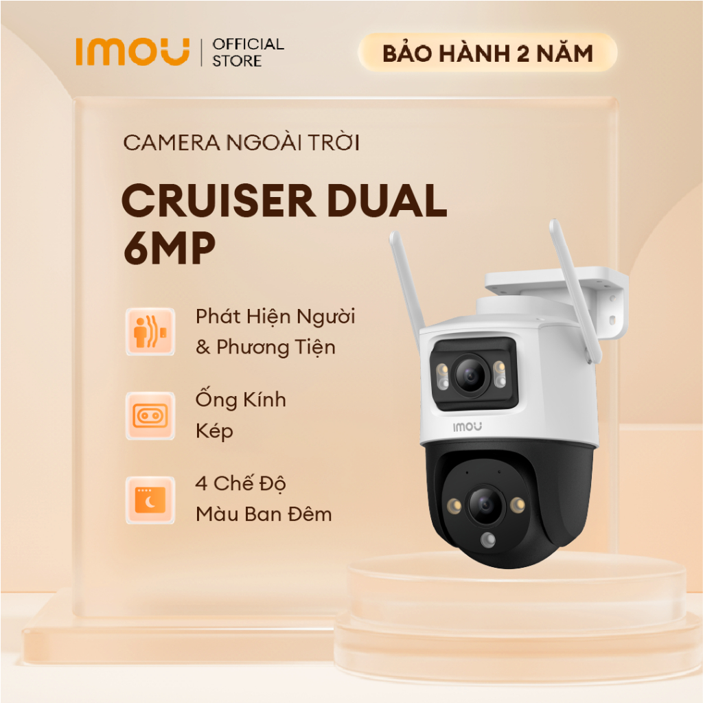 Imou Camera Wifi ngoài trời 2 mắt Cruiser Dual 6MP 64GB I IPC-S7XP-6M0WED I Xoay 360° | Phát hiện con người | Còi hú | BigBuy360 - bigbuy360.vn
