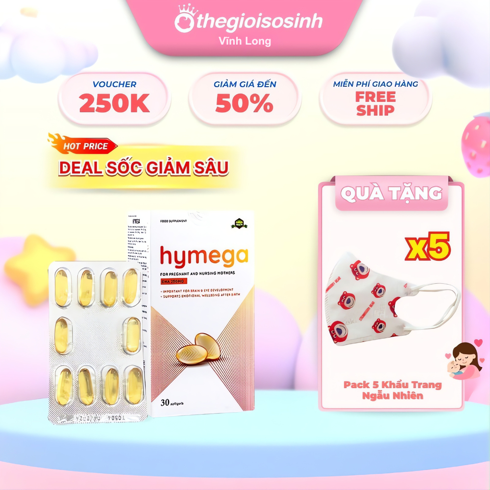 Viên Uống Hymega DHA Bổ Sung DHA,EPA&VitaminE Cho Mẹ Bầu Và Sau Sinh, Hỗ Trợ Mẹ Khỏe - Bé Thông Minh