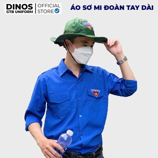  Áo Sơ Mi Đoàn Tay Dài Dinos Cho Nam Nữ Đoàn Viên Học Sinh Sinh Viên - Màu Xanh 