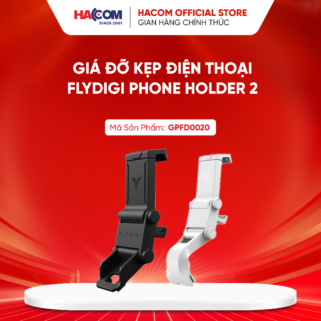 Giá đỡ kẹp điện thoại Flydigi Phone Holder 2 màu trắng HACOM PC