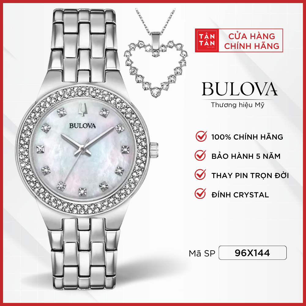 Đồng Hồ Nữ Bulova Crystal 96X144 Quartz 33mm - Đồng Hồ Tân Tân