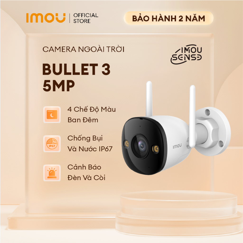 Camera Wifi ngoài trời Imou Bullet 3 I 3MP/5MP I IPC-S3EP-3M0WE I Chống nước IP67 I Còi hú | BigBuy360 - bigbuy360.vn