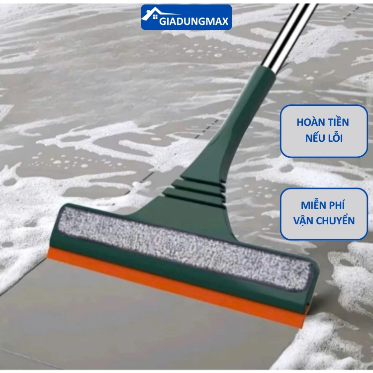Cây Chùi Kính Đa Năng 2 Đầu - Cán Inox Dài 1m2 - Lau Cửa Sổ, Kính Ô Tô, Vách Tắm Kính