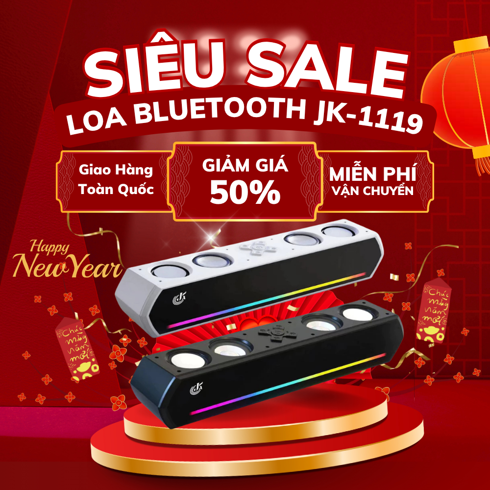 Loa Máy Tính Gaming Soundbar Bluetooth Để Bàn JK-1119 Âm Thanh Hay Bass Cực Mạnh Công Suất 28W