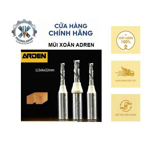 Mũi cắt xoẵn ARDEN dao phay 3 me CNC cho gỗ Plywood 6mm