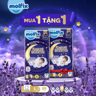   KOL - MUA 1 TẶNG 1  Tã quần Ngày & Đêm chống tràn cho bé Molfix Sweet Dreams Jumbo size M52 L44 XL38 2XL34 