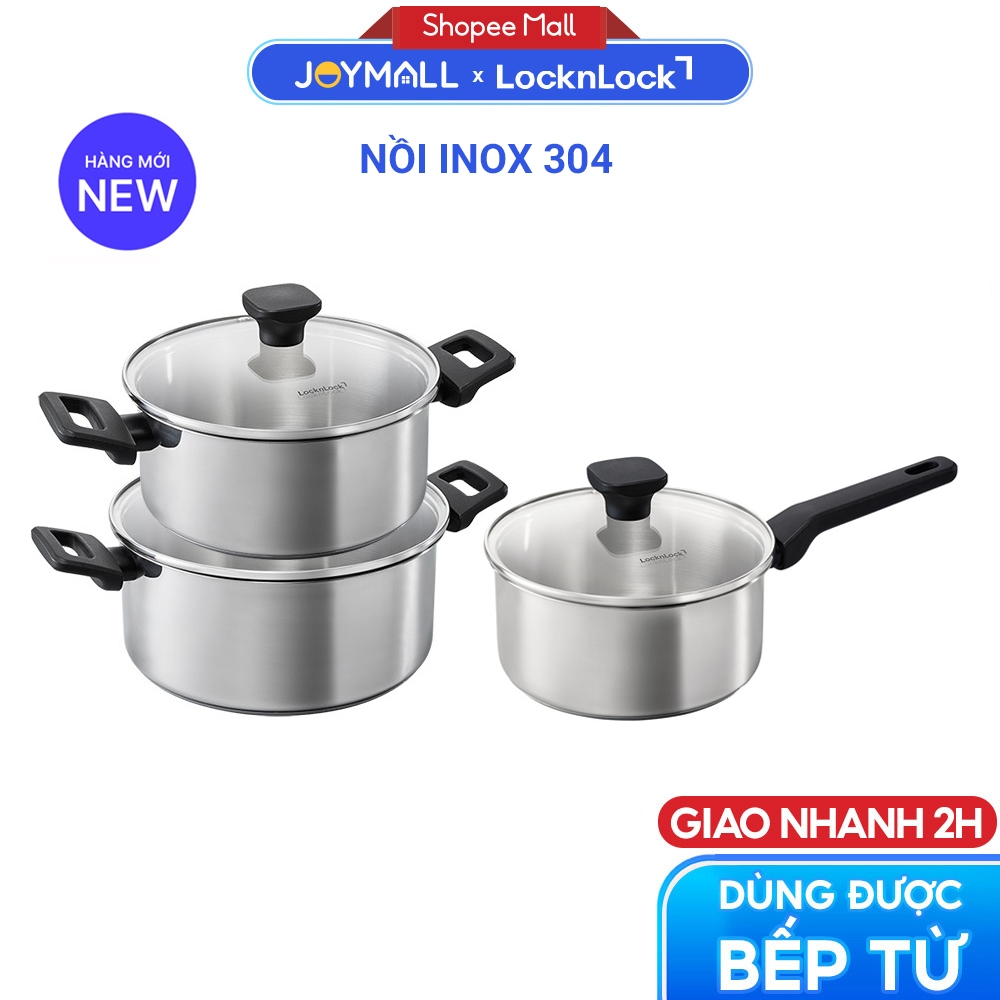 Nồi Inox 304 LocknLock Daily STS PPW, Hàng Chính Hãng, Dùng Cho Mọi Loại Bếp - JoyMall