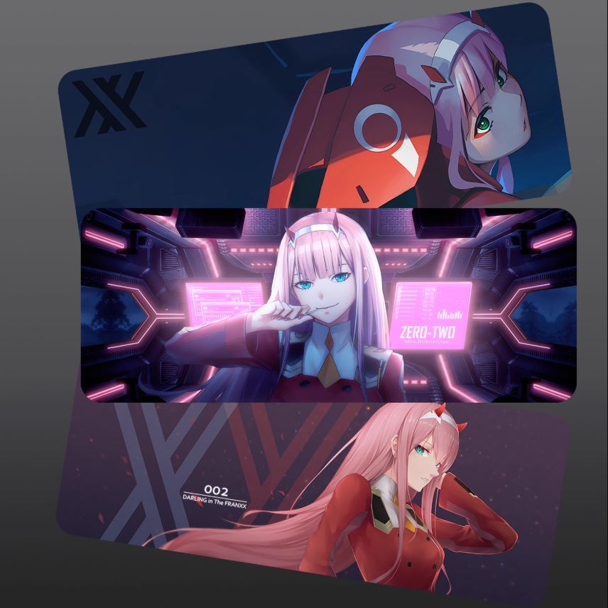 Tấm lót chuột zero two in hoạt hình darling in the franxx cỡ lớn thiết kế độc đáo