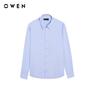  Owen - Áo sơ mi dài tay Regular Fit AR258043D màu Xanh nhạt chất liệu Poly Rayon 