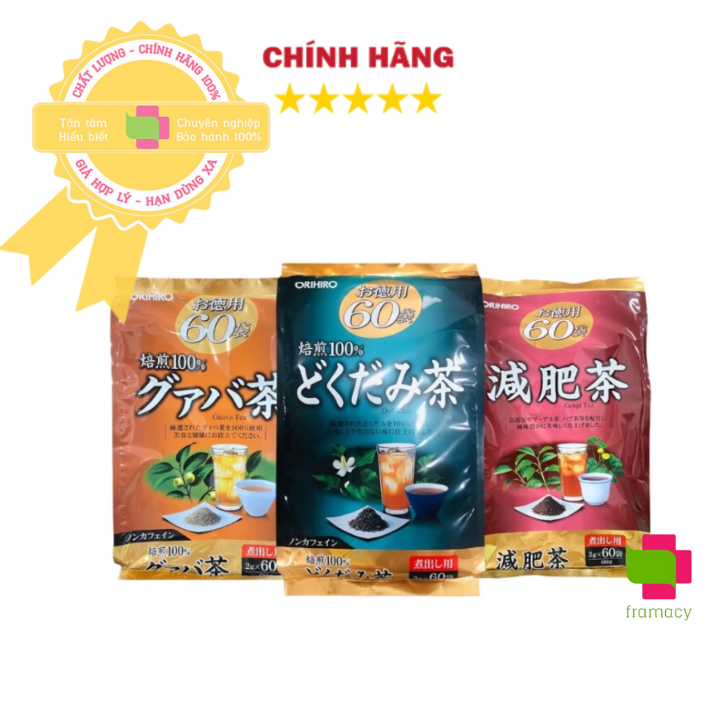 Orihiro Dokudami Tea Trà diếp cá mát gan, thanh nhiệt, giải độc tiêu mỡ, Nhật Bản (60 túi)