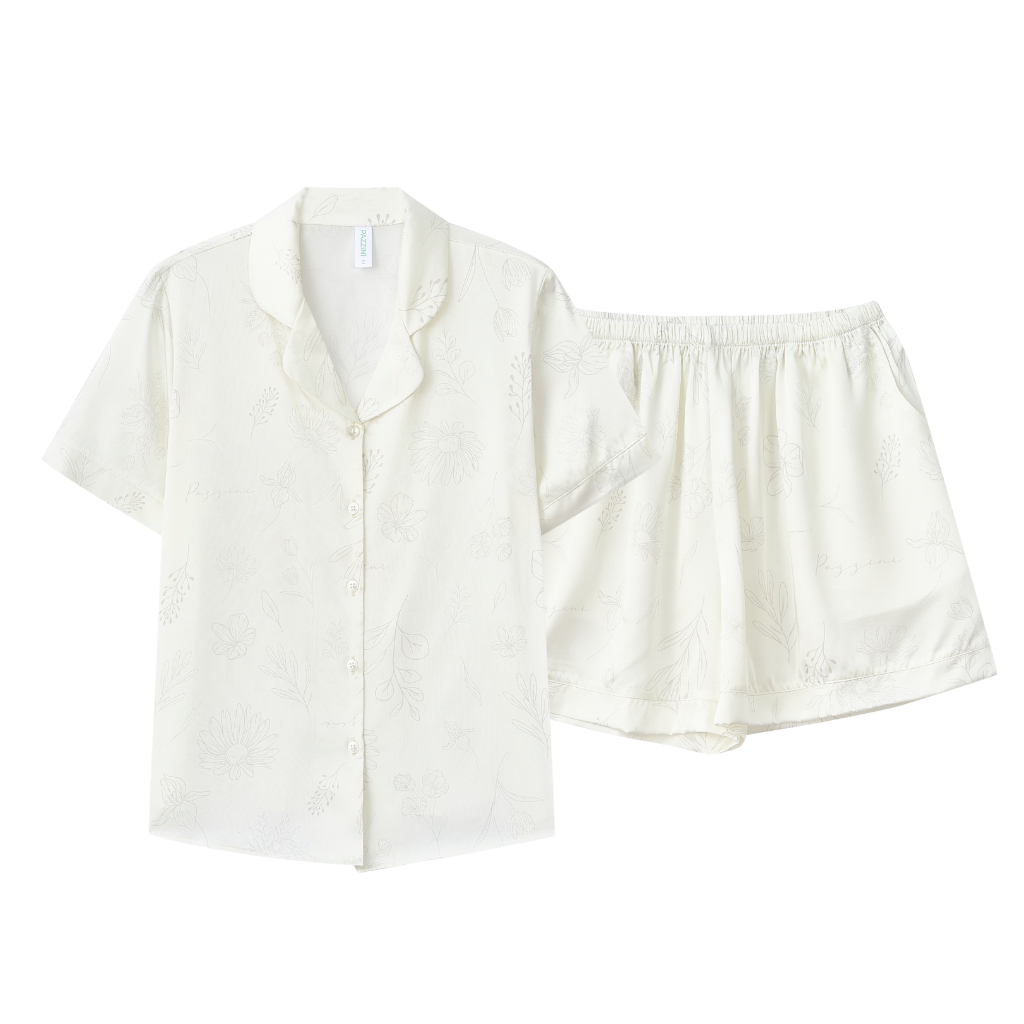 Bộ mặc nhà Pijama Pazzini cổ bẻ chất lụa mềm mại, co giãn phù hợp nhiều dáng người - SW001 | BigBuy360 - bigbuy360.vn