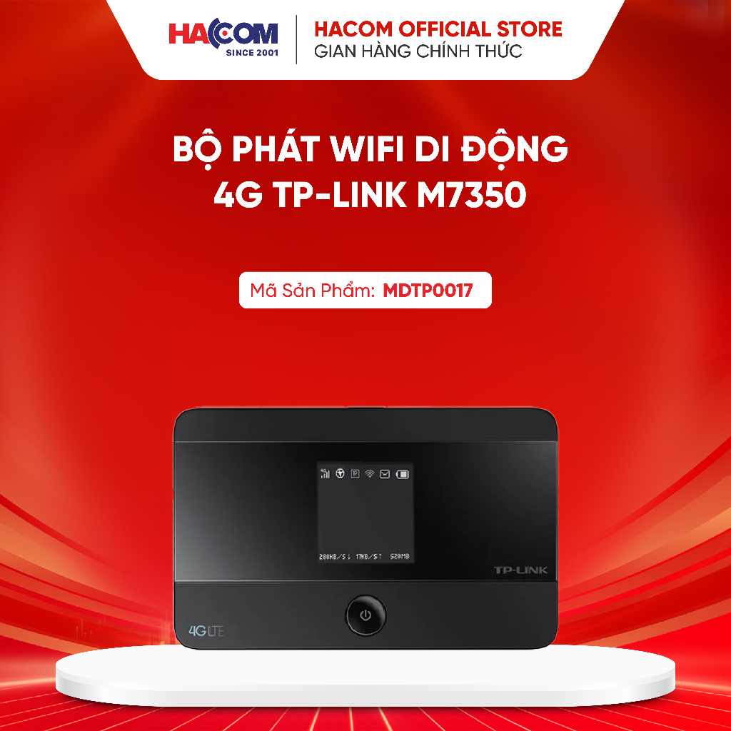 Bộ phát Wifi di động 4G TP-Link M7350 - Bảo Hành 24 Tháng HACOM PC