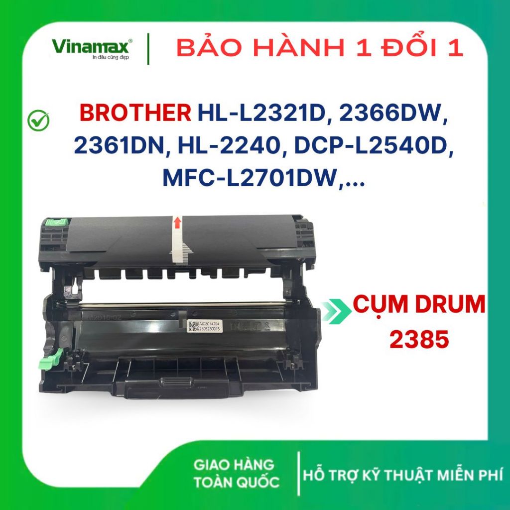 Cụm Drum 2385 / Cụm Drum cho Brother HL-L2321D / L2366DW / DCP-L2520D – chất lượng cao, in sắc nét.