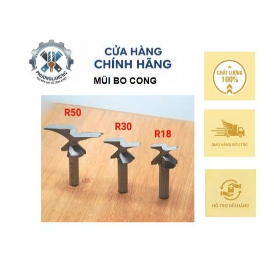 Mũi phay uốn cong gỗ CNC soi bo cong 90 độ MDF góc R18 R30 R50