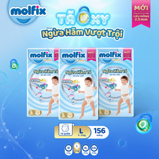 Combo 3 Tã/bỉm quần Molfix Oxy Super Jumbo giúp Ngừa Hăm Tã size M,L,XL,XXL