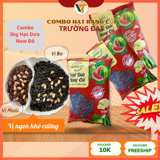  Combo 3kg Hạt Dưa Rang Củi Trường Đạt  Bì New Đỏ 
