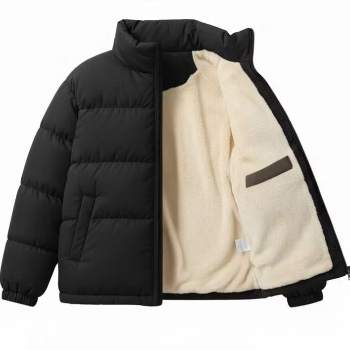 Áo Phao Lót Lông Cừu Cổ vải Cao Cấp, Áo Khoác Unisex Nam Nữ Đại Hàn Dày Dặn Chống Rét Giữ Ấm- Xưởng Nhung | BigBuy360 - bigbuy360.vn