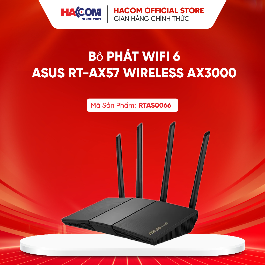 Bộ phát wifi 6 Asus RT-AX57 Wireless AX3000