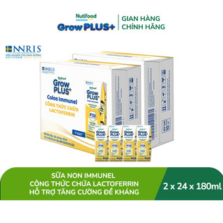  Combo 2 Thùng 24 hộp Sữa Bột Pha Sẵn Nutifood Sweden GrowPLUS+ Sữa Non Immunel hộp 180 ml  Bao bì tuỳ lô hàng  