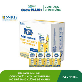  Thùng 24 hộp Sữa Bột Pha Sẵn Nutifood Sweden GrowPLUS+ Sữa Non Immunel  24 hộp x 110 ml   Bao bì tuỳ lô hàng  