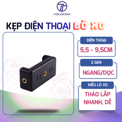 Kẹp Điện Thoại Chữ U Gắn Tripod, Chân Máy Ảnh Giá Đỡ, Đèn Livestram - HOLOCOM
