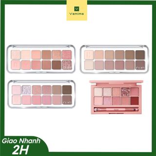 Bảng Mắt Clio 12 Ô Pro Eye Palette Air Mới - Palette 10 Ô Màu Lì Nhũ Dễ Mix Chính Hãng - Vamima