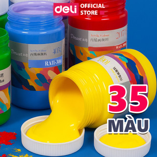   HỌA CỤ DELI  Hũ 300ML Màu Nước Acrylic Dmast Cao Cấp Deli - Dùng Custom Mọi Chất Liệu Vẽ Chuyên Nghiệp Full Bảng Màu 