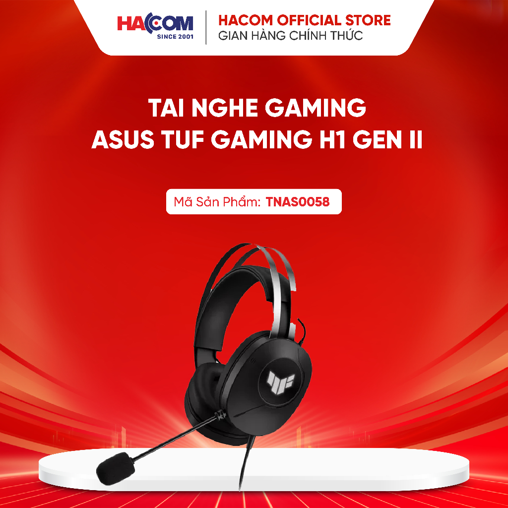 Tai nghe gaming Asus TUF GAMING H1 GEN II - Bảo hành 24 tháng HACOM PC