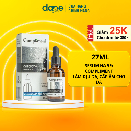 Serum Dưỡng Ẩm Căng Bóng Da Với HA 5% Compliment 27ml - Giúp Cấp Ẩm Cho Da, Dưỡng Da Mịn Màng