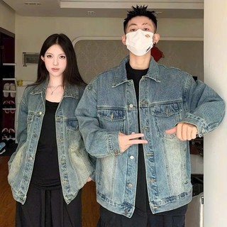 Áo khoác jean xước nhẹ bụi bặm