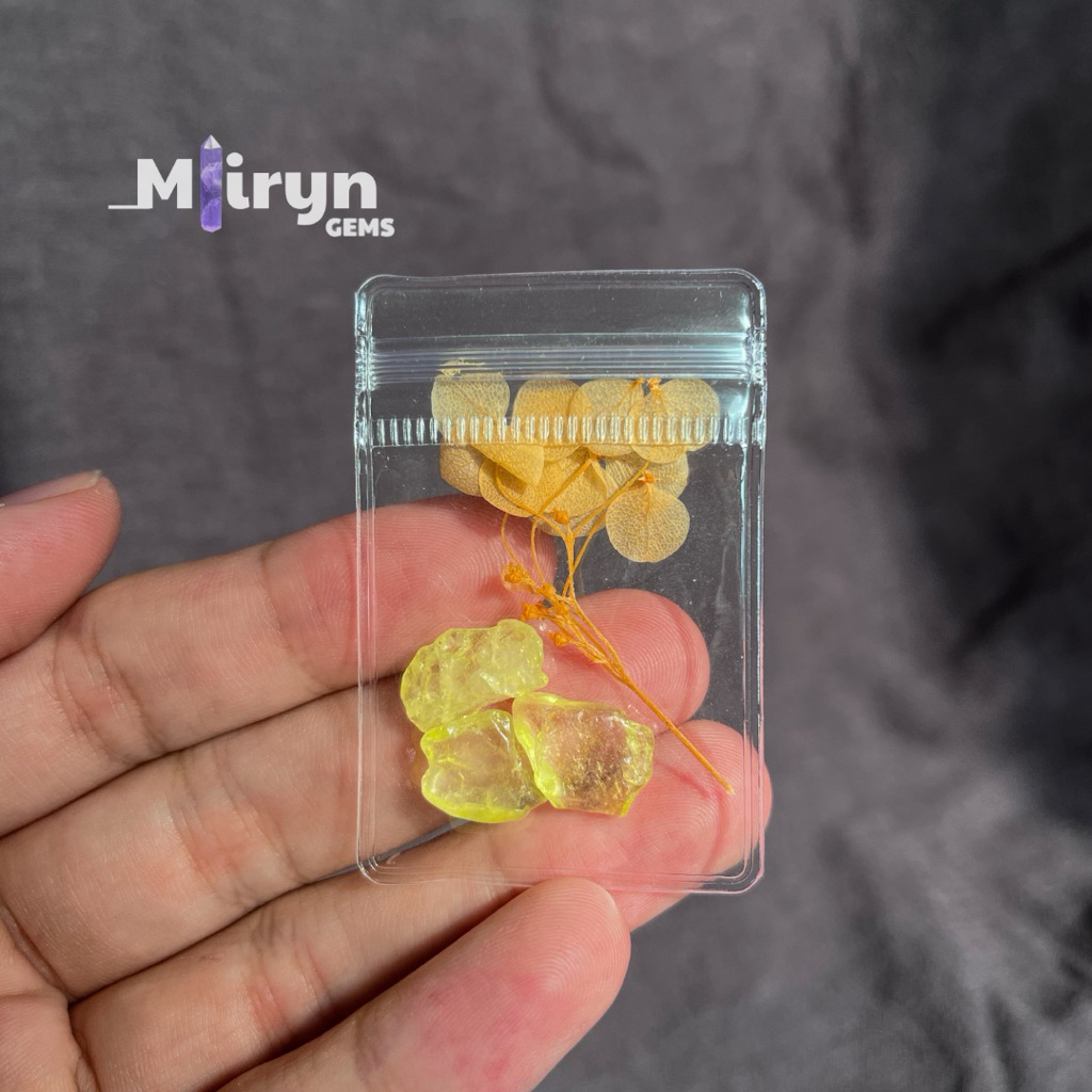 Túi đá thạch anh vàng mix hoa - Kẹp ví, bóp