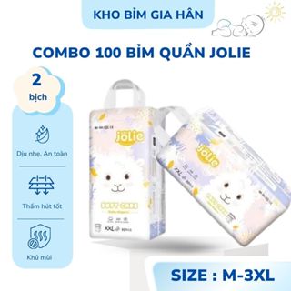  Combo 50 - 100 Miếng Bỉm Quần Jolie Cho Bé Yêu – Đủ Size M Đến 4XL Siêu Thấm Hút Mềm Mại Chống Tràn Hiệu Quả 