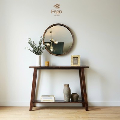 Kệ Trưng Bày Console Gỗ Thông Tự Nhiên Fego - Bàn Trang Trí Phòng Khách, Lối Ra Vào Phong Cách Tối Giản