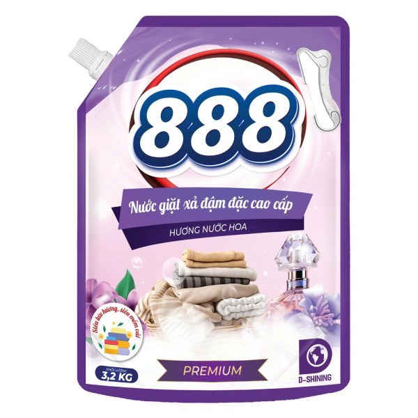 Nước Giặt Xả 888 Hương Nước Hoa Premium Túi 3.2Kg