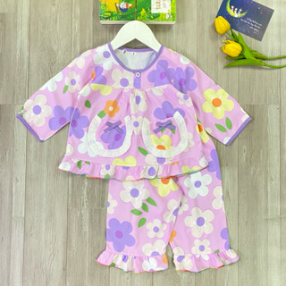  9-36kg Đồ  bộ lanh  tole BÉ GÁI Tay Dài  Quần  Dài 