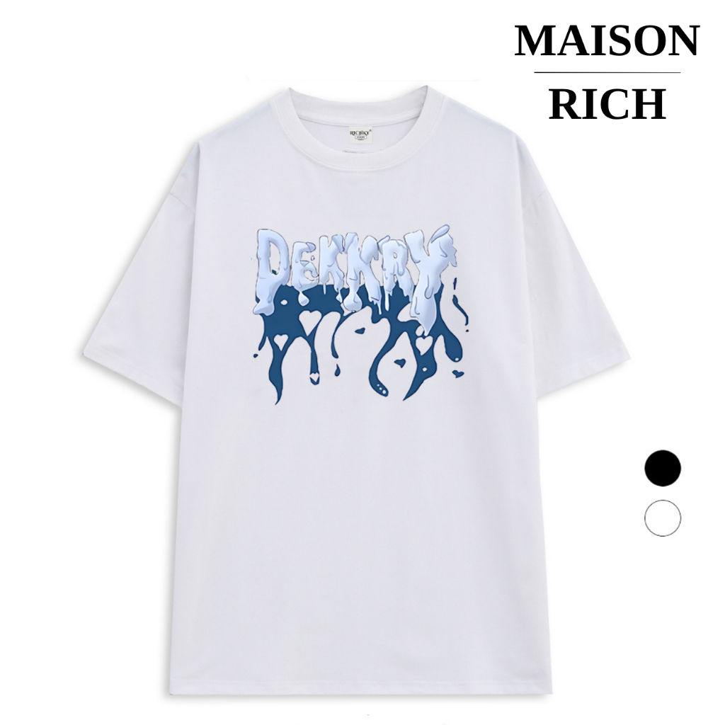Áo Thun Maison Rich Premium Tee Dekkry Tan Chảy Lửa Xanh Frozen Flow Blue Flame