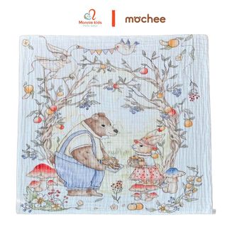Khăn tắm cotton 6 lớp Mochee cổ tích 110x110cm mềm mại thấm hút tốt cho bé - Monnie Kids