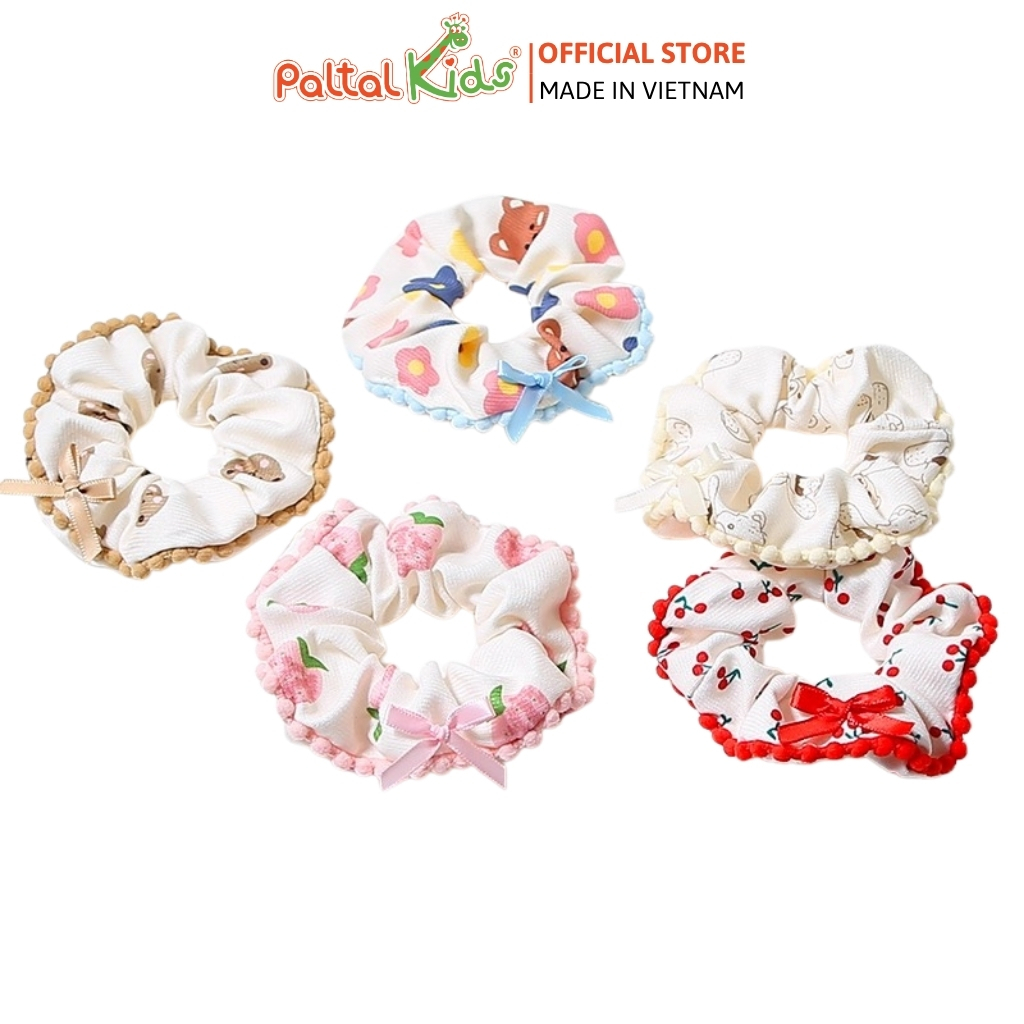 [PALTAL KIDS] Phụ Kiện Tóc Bé Gái - Dây Cột Tóc Scrunchies Họa Tiết Dễ Thương