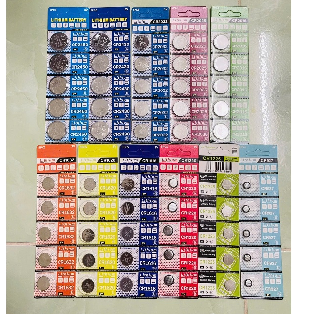 Vỉ Pin cúc áo Lithium  CR2450 / CR2430 / CR2032 / CR2025 / CR2016/ CR1632/ CR1620 / CR1616 / CR1220 