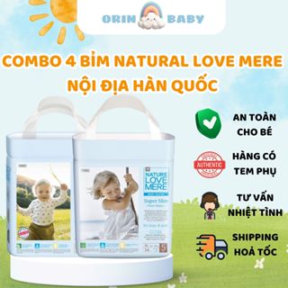  Combo 4 Bịch Bỉm Nature Love Mere Nội Địa Hàn Quốc Siêu Mỏng Khô Thoáng Không Dệt Đủ Size Cho Bé  ORIN  