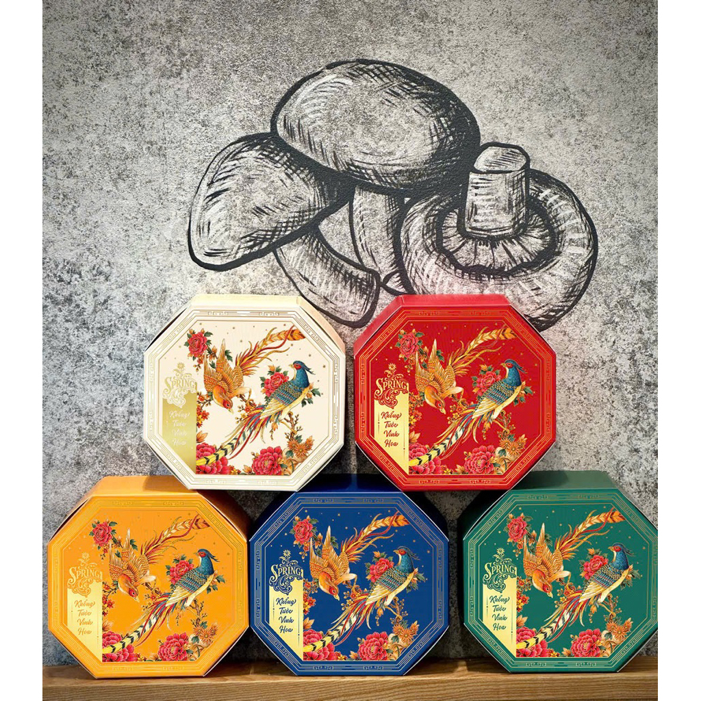 Vỏ hộp đựng bánh kẹo hình bát giác mẫu mới 2026