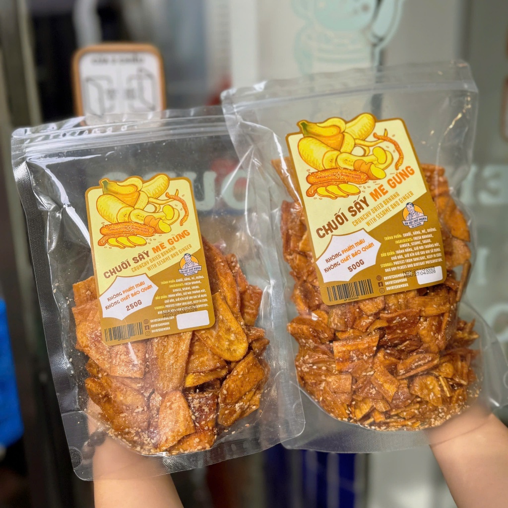 Chuối Sấy Giòn Mè Gừng - Ăn Vặt Chú Mạnh