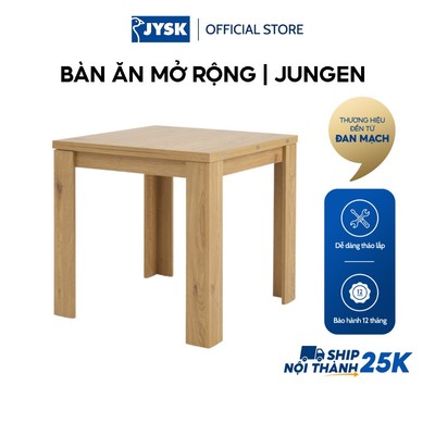 Bàn ăn mở rộng | JYSK JUNGEN | gỗ công nghiệp | màu sồi | R80xD80/160xC76cm