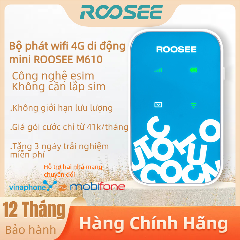 WiFi di động ROOSEE  M610 không cần lắp SIM, chỉ với giá một ly cà phê là có thể sử dụng lưu lượng k